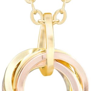 Classy 14K Yellow and Pink Rose Gold-Filled Simple Love Knot Circle Pendant Necklace Dressy Jewelry Gift Idea for Women- 18 Inches Classy 14K Yellow and Pink Rose Gold-Filled Simple Love Knot Circle Pendant Necklace Dressy Jewelry Gift Idea for Women- 18 Inches