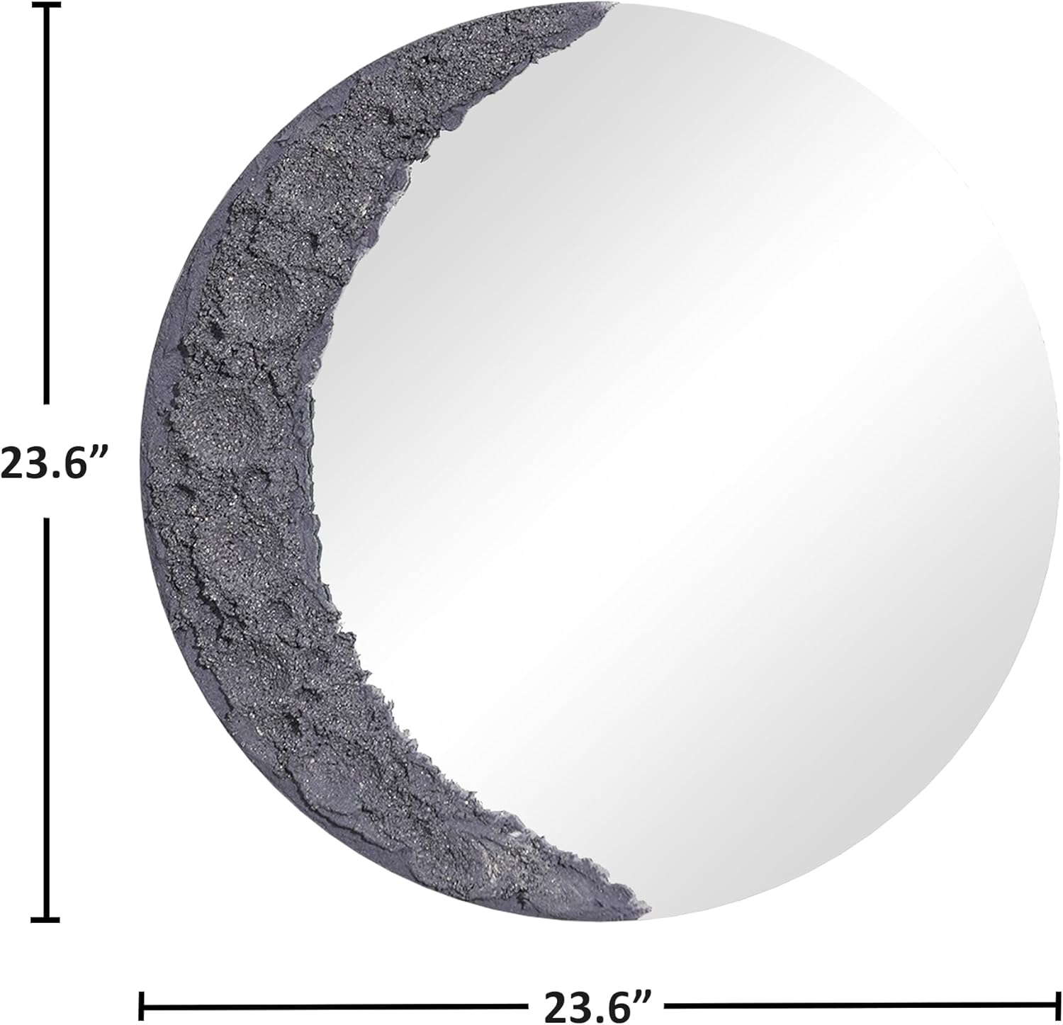 NAIADLY Espejo decorativo de luna, espejo redondo de cristal, decoración de pared para el hogar, sala de estar, dormitorio, 23 x 23 pulgadas