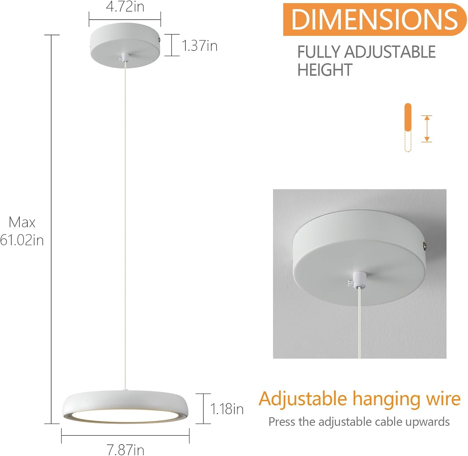 Lámparas colgantes modernas para isla de cocina, LED de 6000 K, regulables, lámparas colgantes blancas puras, mini iluminación colgante para