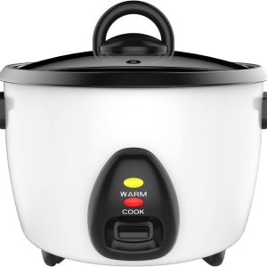 Uniware Arrocera eléctrica con olla de aluminio antiadherente, tapa de vidrio templado, paleta de arroz y taza medidora (5 tazas) Uniware Arrocera eléctrica con olla de aluminio antiadherente, tapa de vidrio templado, paleta de arroz y taza medidora (5 tazas)