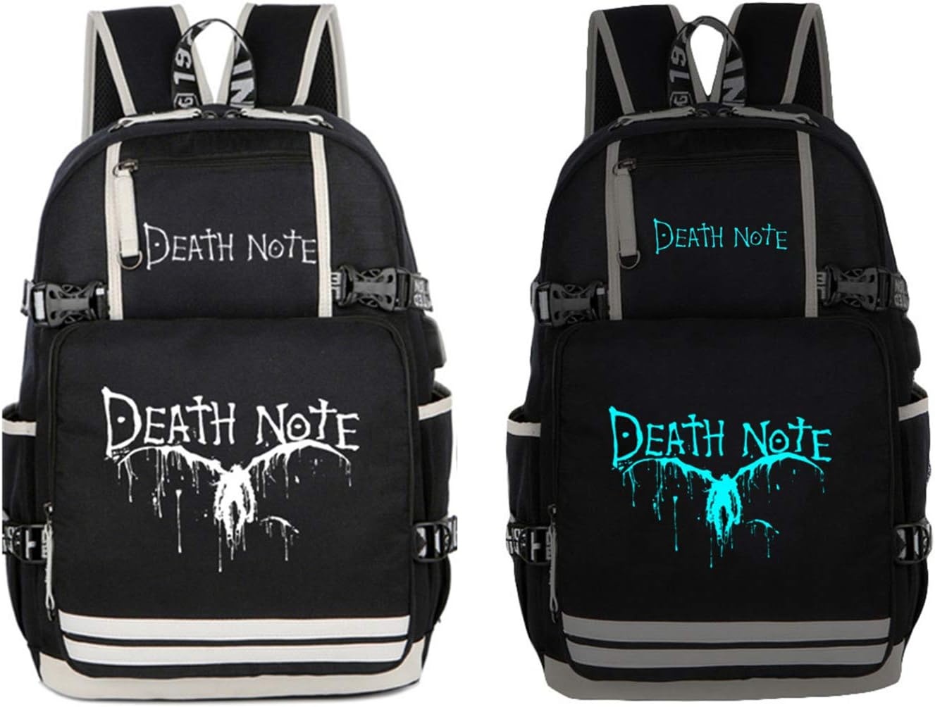 Death Note Anime – Mochila luminosa para laptop con puerto de carga USB, Luminoso 2, Mochilas Daypack