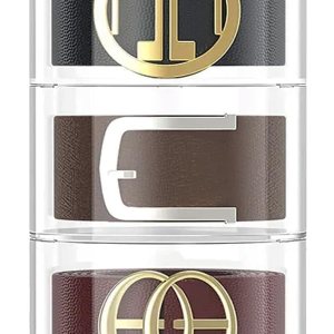 Organizador de cinturón de acrílico para armario, 3 compartimentos, soporte de almacenamiento transparente vitrina para maquillaje, joyas, relojes, Organizador de cinturón de acrílico para armario, 3 compartimentos, soporte de almacenamiento transparente vitrina para maquillaje, joyas, relojes,