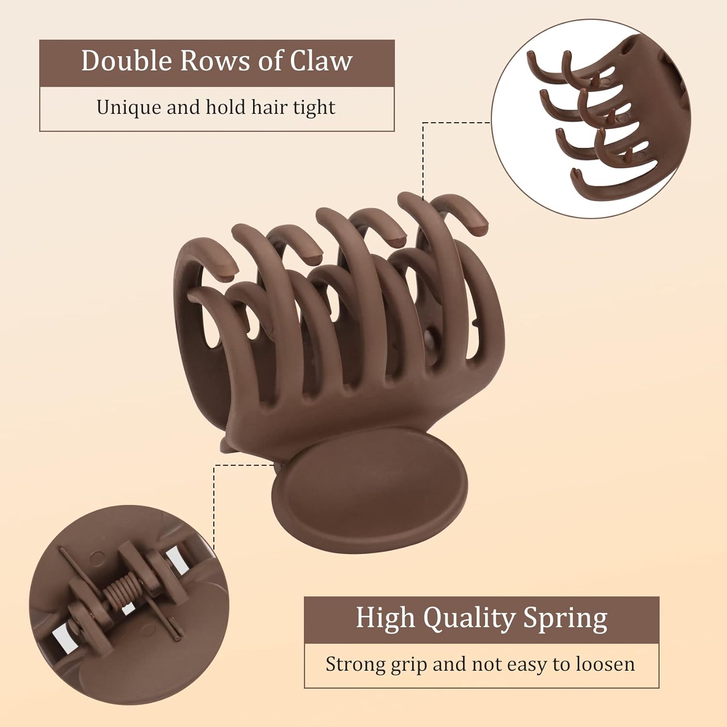 12 pinzas para el cabello de doble fila, pinzas de mandíbula medianas de 1.6 pulgadas, pinzas para el cabello de garra pequeña mate y brillante,