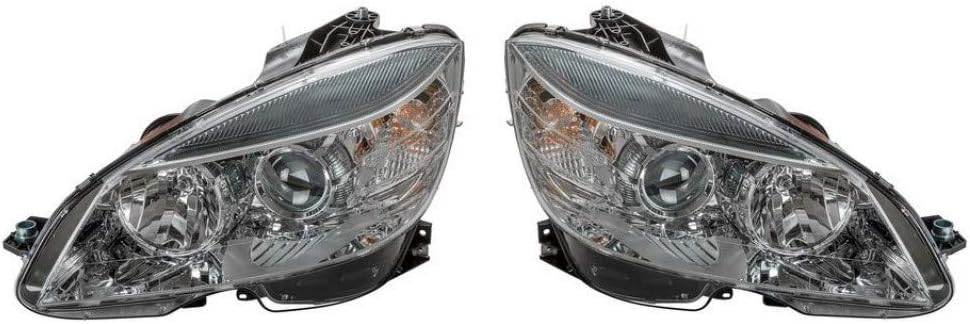 KarParts360 Para 2008 09 10 2011 Mercedes-Benz C63 AMG Conjunto de faros delanteros con bombillas lado conductor y pasajero reemplaza MB2502163