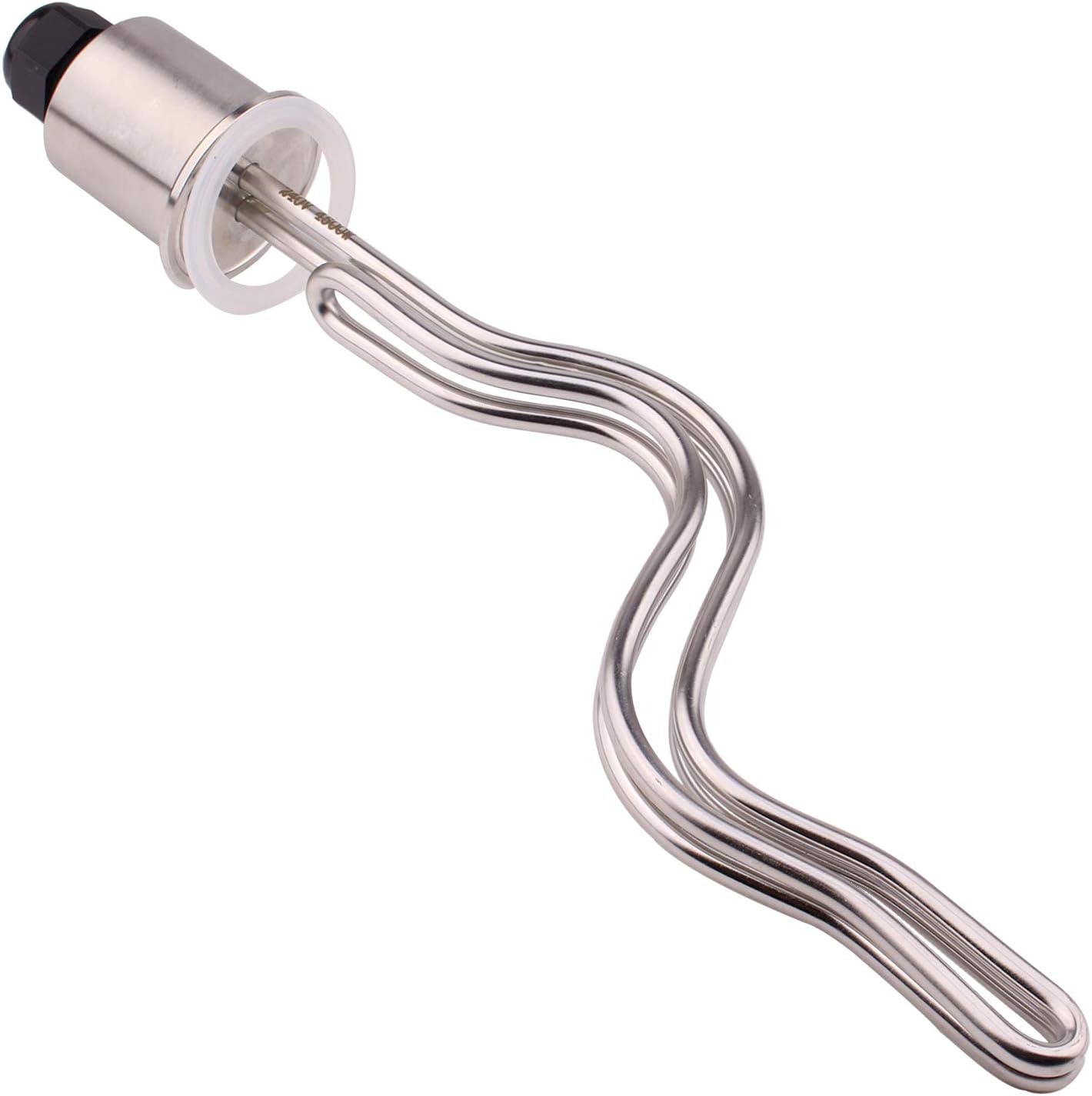 DERNORD Calentador de agua eléctrico 240V 4500W del elemento calefactor de la ondulación de la tri-abrazadera de 2 pulgadas (OD64)