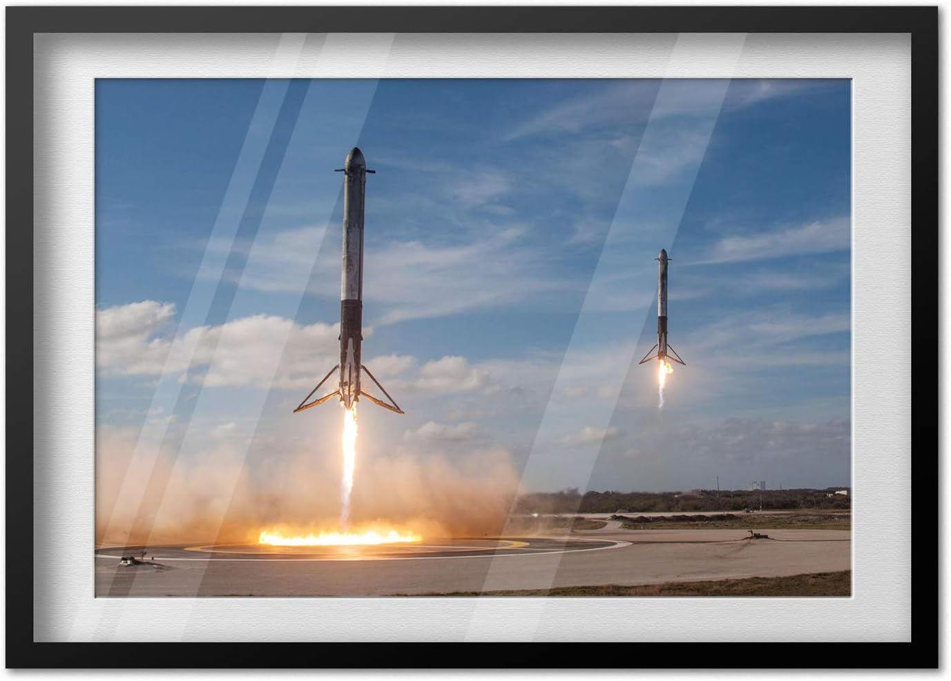 SpaceX – Póster retro para pared, diseño de cohetes y viajes espaciales, fotografía de aterrizaje de Falcon 9 (16 x 24 pulgadas)