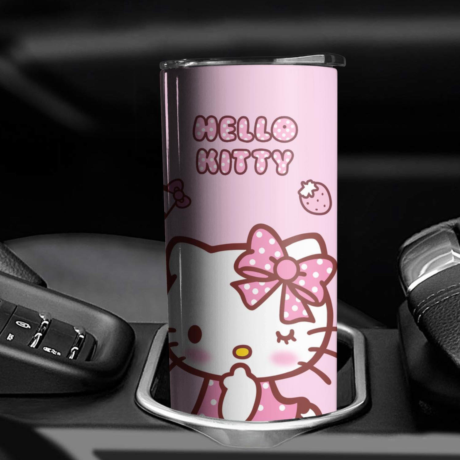 Hurig Vaso de agua para adultos, botella de agua de doble pared para niños, taza de café rosa de 20 onzas, regalo para niñas y mujeres