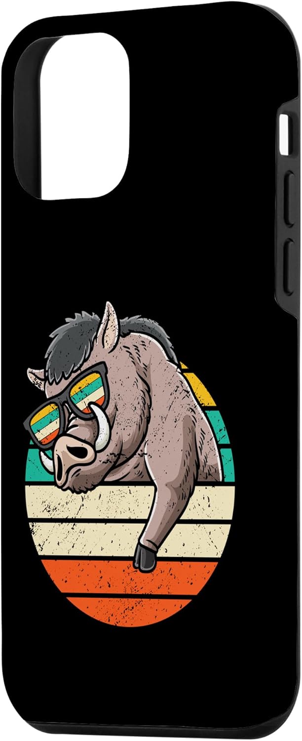 iPhone 12 mini Retro Wild Boar With Sunglasses Pig Hunting Hunter Case