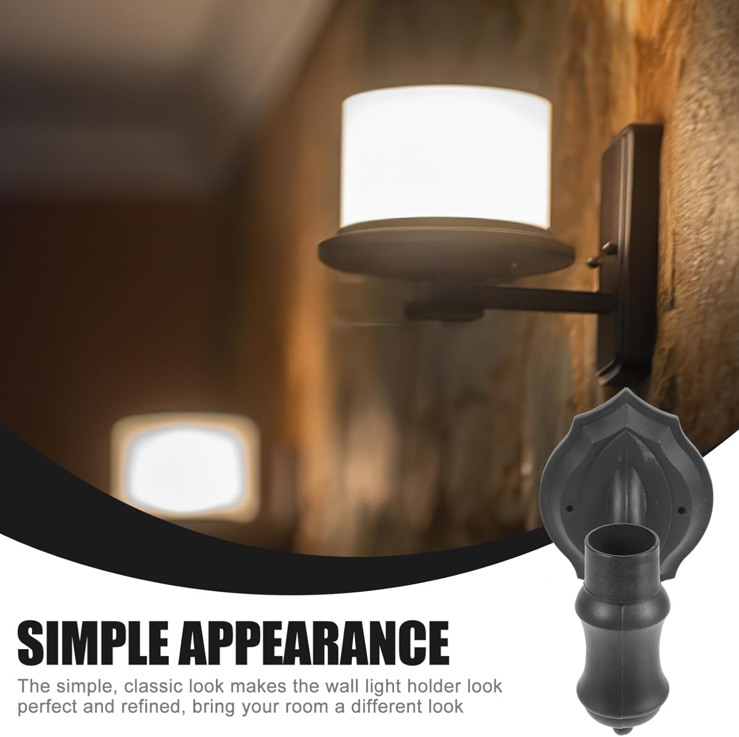 Uonlytech 2 unids luces solares de plástico antorcha accesorios al aire libre reemplazo soporte de pared de plástico base de montaje en pared para