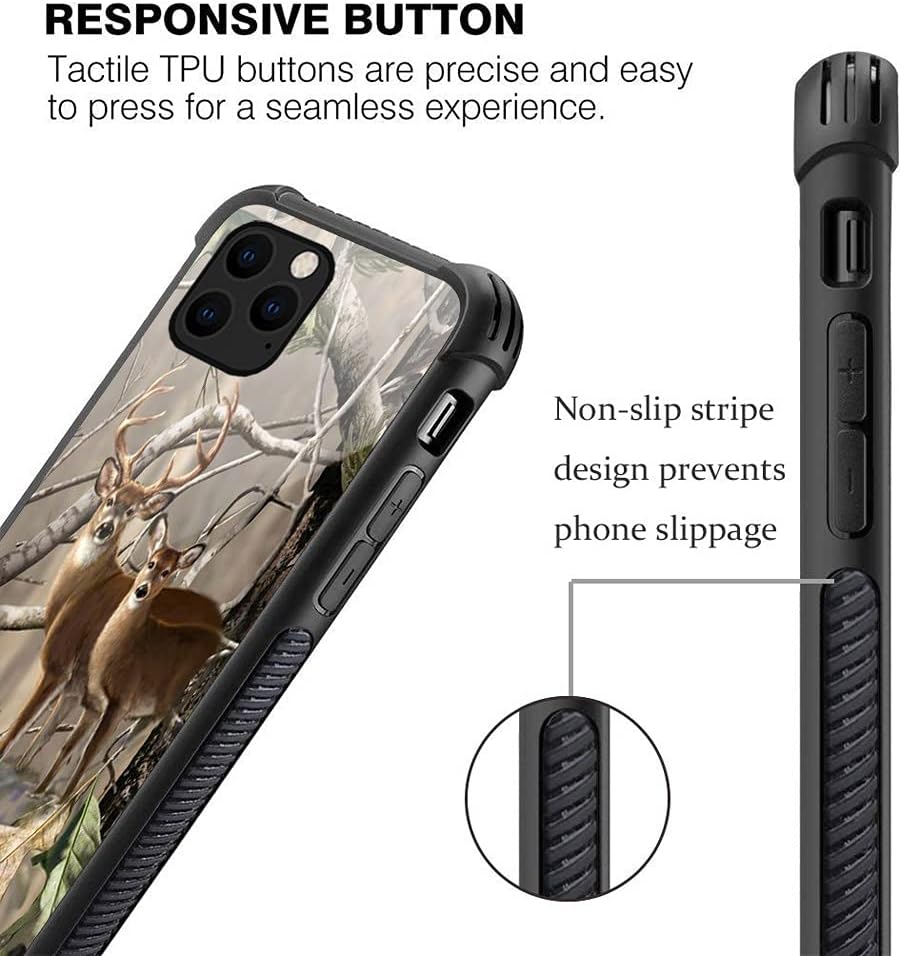 DAIZAG Funda compatible con iPhone 13, funda de protección contra caídas de ciervos de camuflaje para iPhone 13, diseño de bordes de TPU suave para