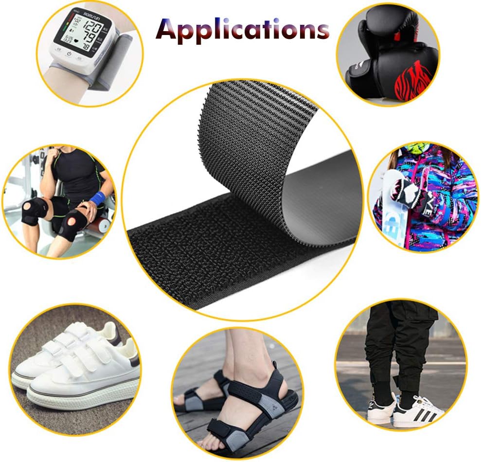 LLPT Rollo de cinta de velcro para coser de 2 pulgadas x 16.5 pies, tela de nailon sin adhesivo, tira de gancho fuerte para coser interiores y