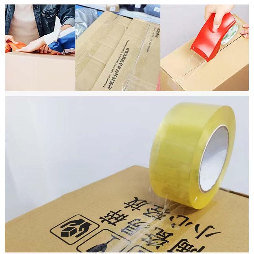 2 rollos de cinta de embalaje transparente de 2 pulgadas x 110 yardas, total de 220 yardas, cinta de embalaje de cartón de conductos pesados para
