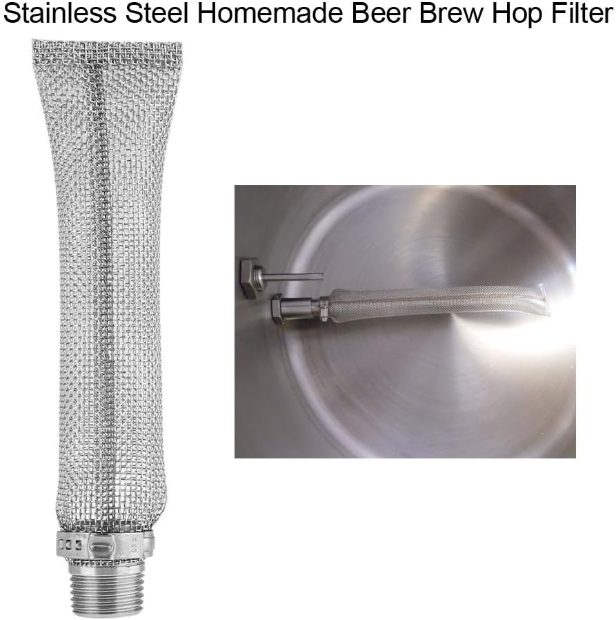Fdit Filtro de malla de acero inoxidable de grado 304 de 12 pulgadas6 pulgadas, herramienta de filtro de cerveza Brew Hop para hervidor de agua o