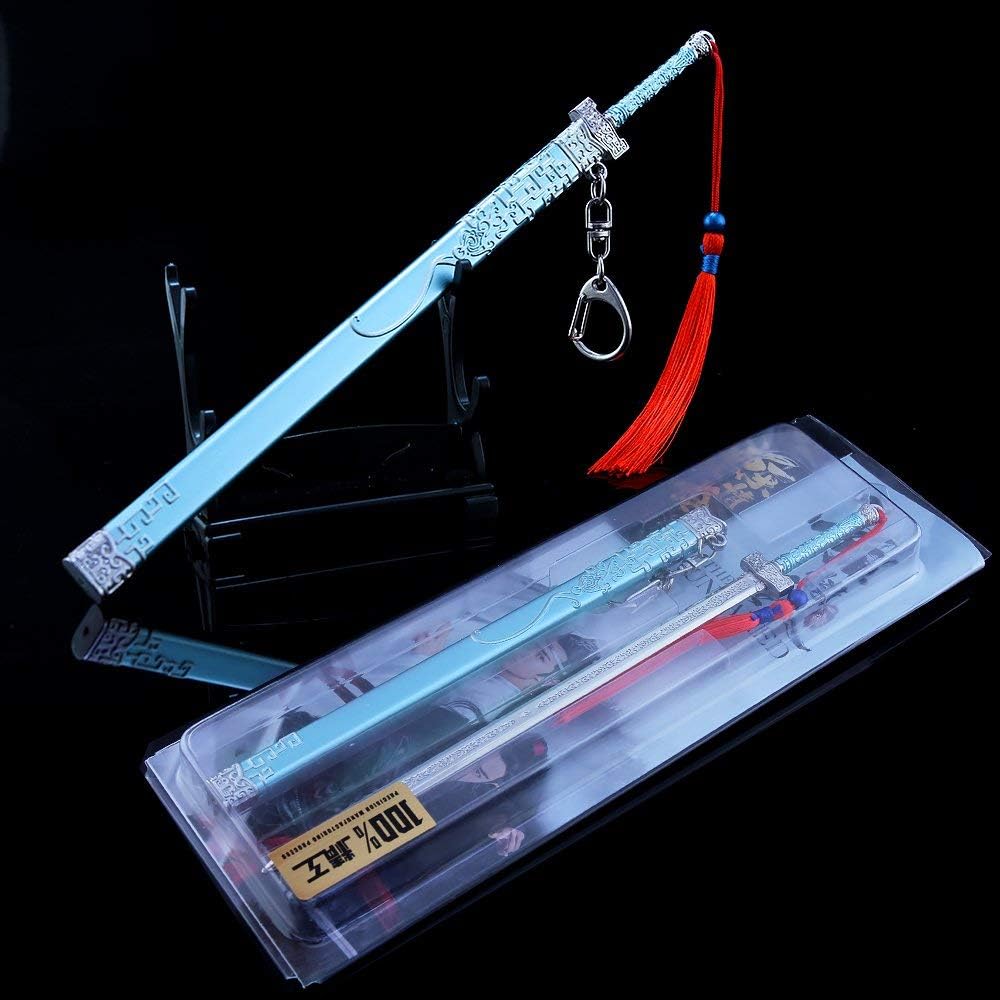 Gran maestro del cultivo demoníaco Chenqingling Lan Wangji Modelo de espada Figura de acción Arte Juguetes Colección Regalo, Gris