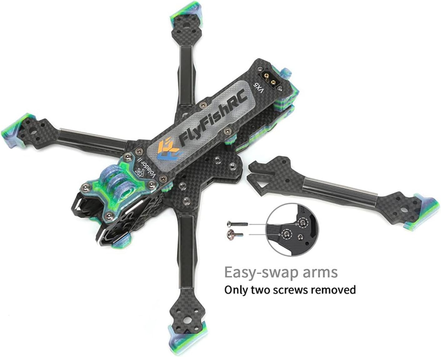 Volador II VX5 V2 RC FPV Drone Quad Frame Compatible para DJI O3 Unidad de Aire Caddx Vista T700 Fibra de Carbono Brazo de 0.236 in Drones 5