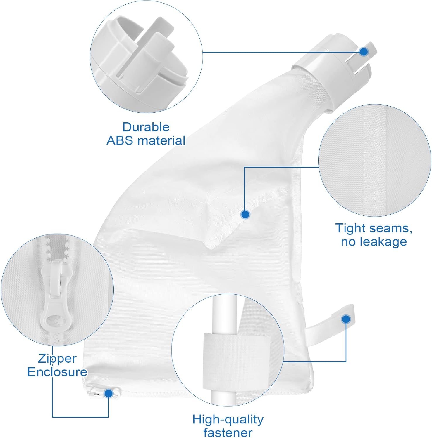 360 y 380 – Bolsas de repuesto para limpiador de piscinas Polaris Bolsa de filtro multiusos con cremallera, paquete de 2 unidades, color blanco