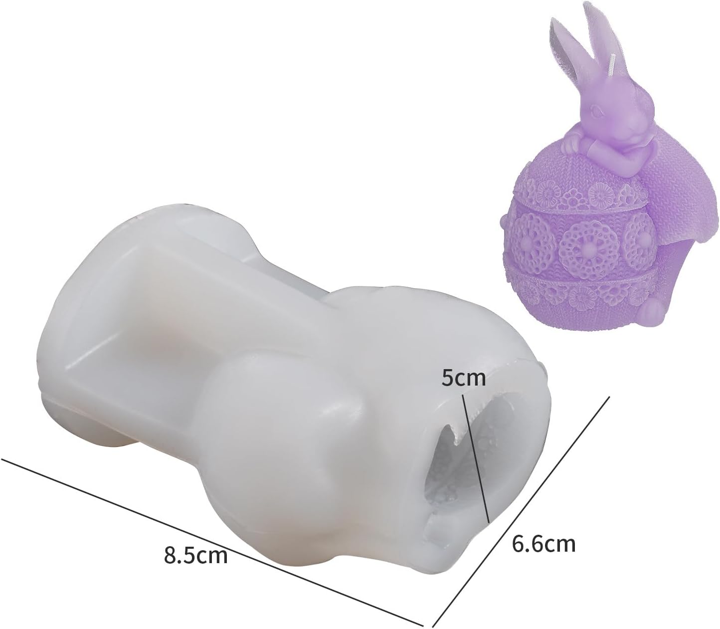 Molde de resina de conejo, molde de vela de conejo, molde de huevo de conejo, molde de animal, molde de fundición de resina de conejo, molde de