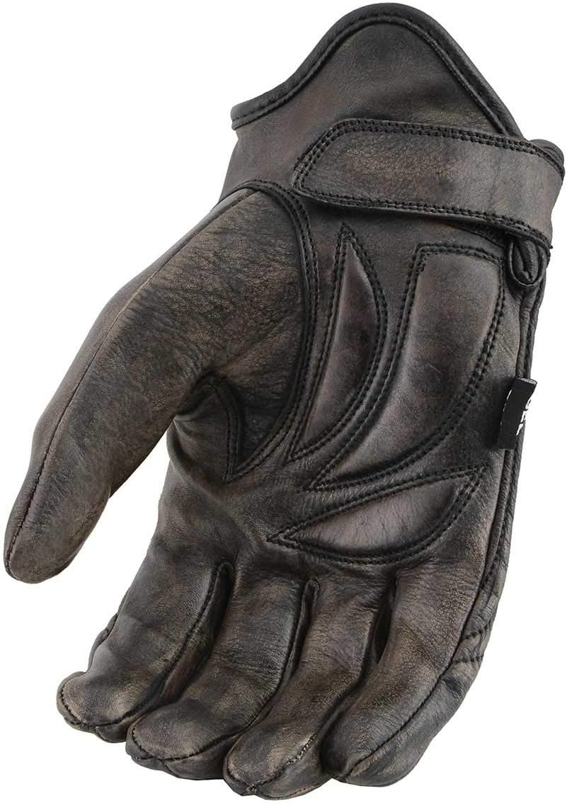 Milwaukee Leather MG7512 Men’s Brown Leather Gel Padded Palm Short Wrist Motorcycle Hand Gloves W Full Panel Cover