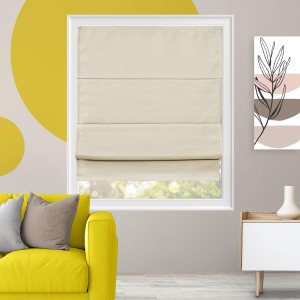 Persianas romanas sin cordones para ventanas, 100 % opacas, tela de lino para tratamiento de ventanas, bloqueo UV, eficiencia energética y Persianas romanas sin cordones para ventanas, 100 % opacas, tela de lino para tratamiento de ventanas, bloqueo UV, eficiencia energética y