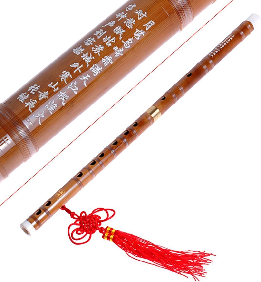 Instrumento musical chino hecho a mano tradicional flauta de bambú Dizi en clave D 1 unids