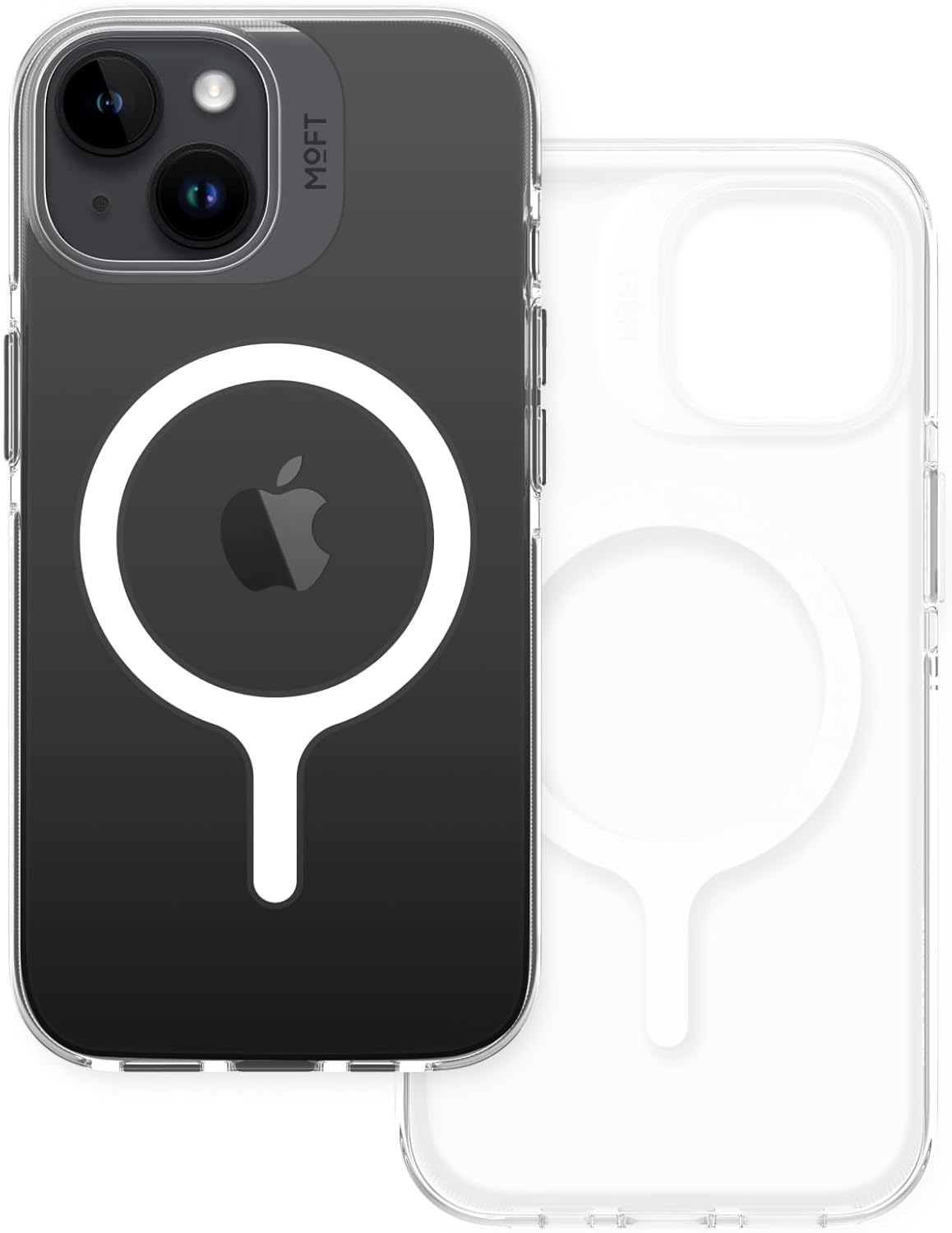 MOFT Funda magnética para iPhone 15, antiamarilleamiento y arañazos, protección de grado militar, sin BPA, a prueba de golpes, transparente