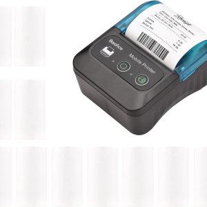 Impresora de recibos, impresora térmica de recibos portátil de 2.283 in, mini impresoras de bolsillo móviles de 2 pulgadas con 11 rollos de papel Impresora de recibos, impresora térmica de recibos portátil de 2.283 in, mini impresoras de bolsillo móviles de 2 pulgadas con 11 rollos de papel