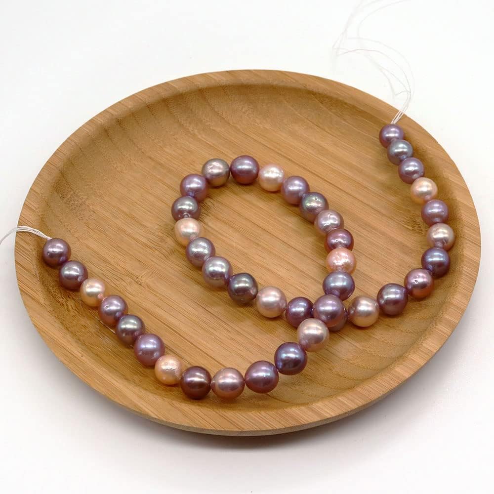 Tucus Perlas naturales de agua dulce Edison Cuentas para hacer joyas DIY Collar Pendientes Collar Pendientes Perlas Redondas Accesorios 9 0.394 in