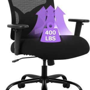 Silla de oficina grande y alta de 400 libras, silla de computadora ancha ergonómica para personas pesadas, silla de escritorio ejecutiva de malla Silla de oficina grande y alta de 400 libras, silla de computadora ancha ergonómica para personas pesadas, silla de escritorio ejecutiva de malla