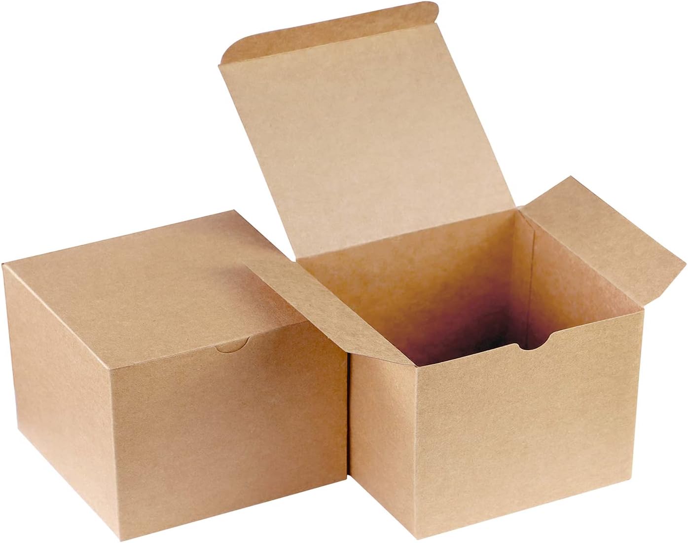 Xxcxpark 30 cajas de regalo de papel kraft marrón de 5 x 5 x 3.5 pulgadas, caja de embalaje de regalo de papel kraft con tapa para manualidades,