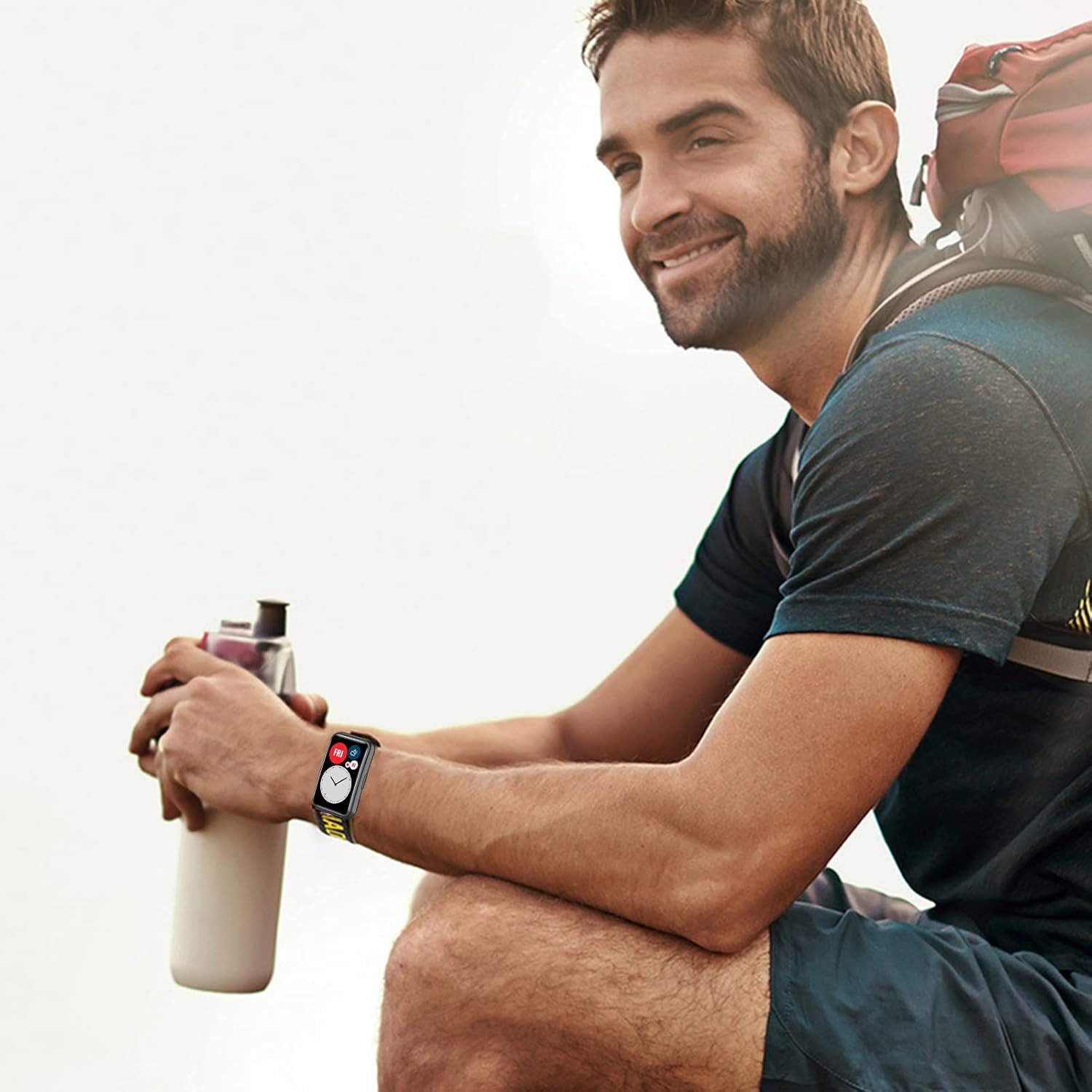 AireWiki Correa de nailon compatible con Huawei Watch Fit Correa de reloj de nailon deportiva para Huawei Watch Fit Pulsera de metal de acero