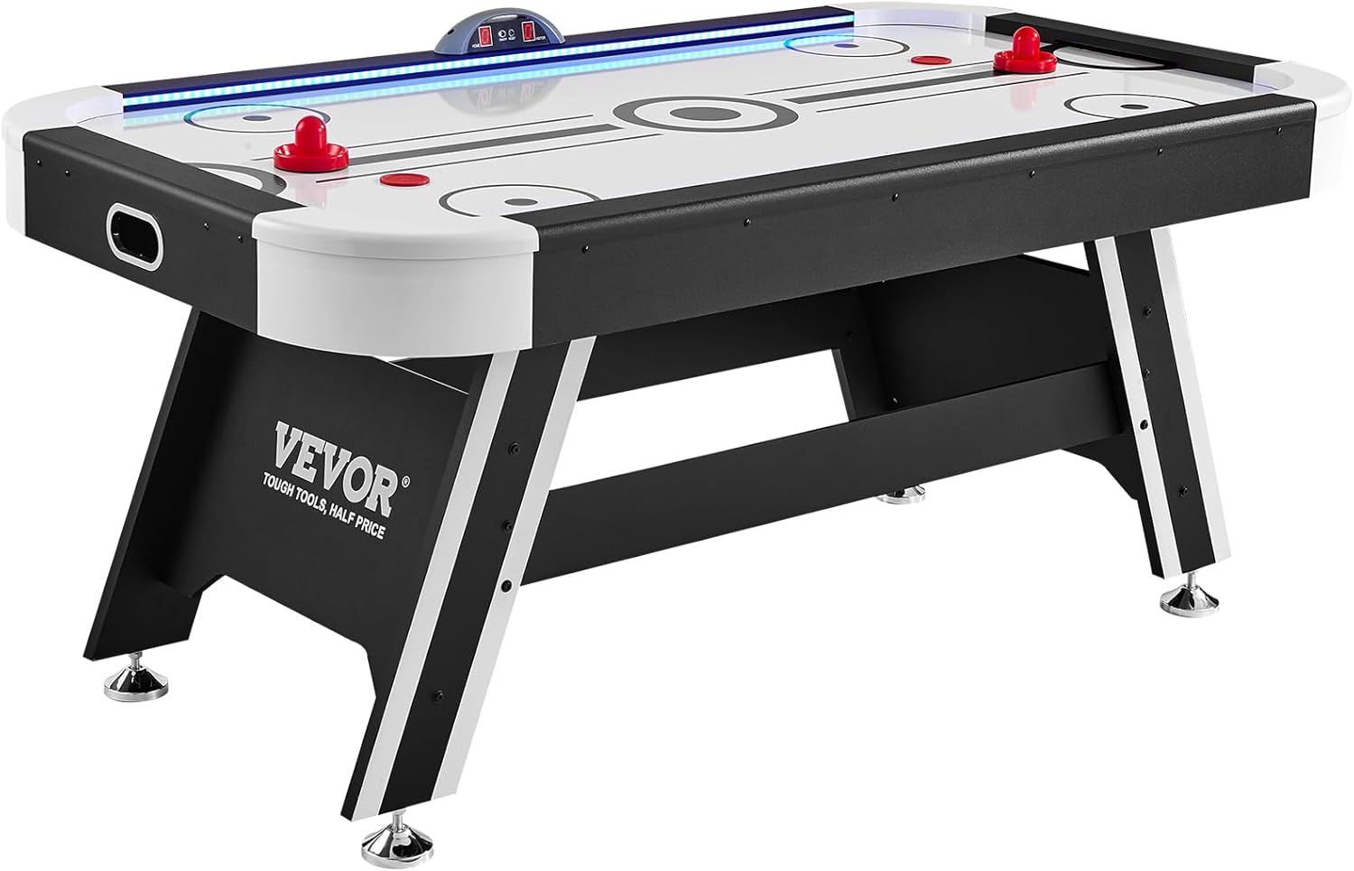 VEVOR Mesa de hockey de aire, mesa de hockey interior de 72 pulgadas para niños y adultos, juego de hockey deportivo LED con 2 discos, 2 empujadores
