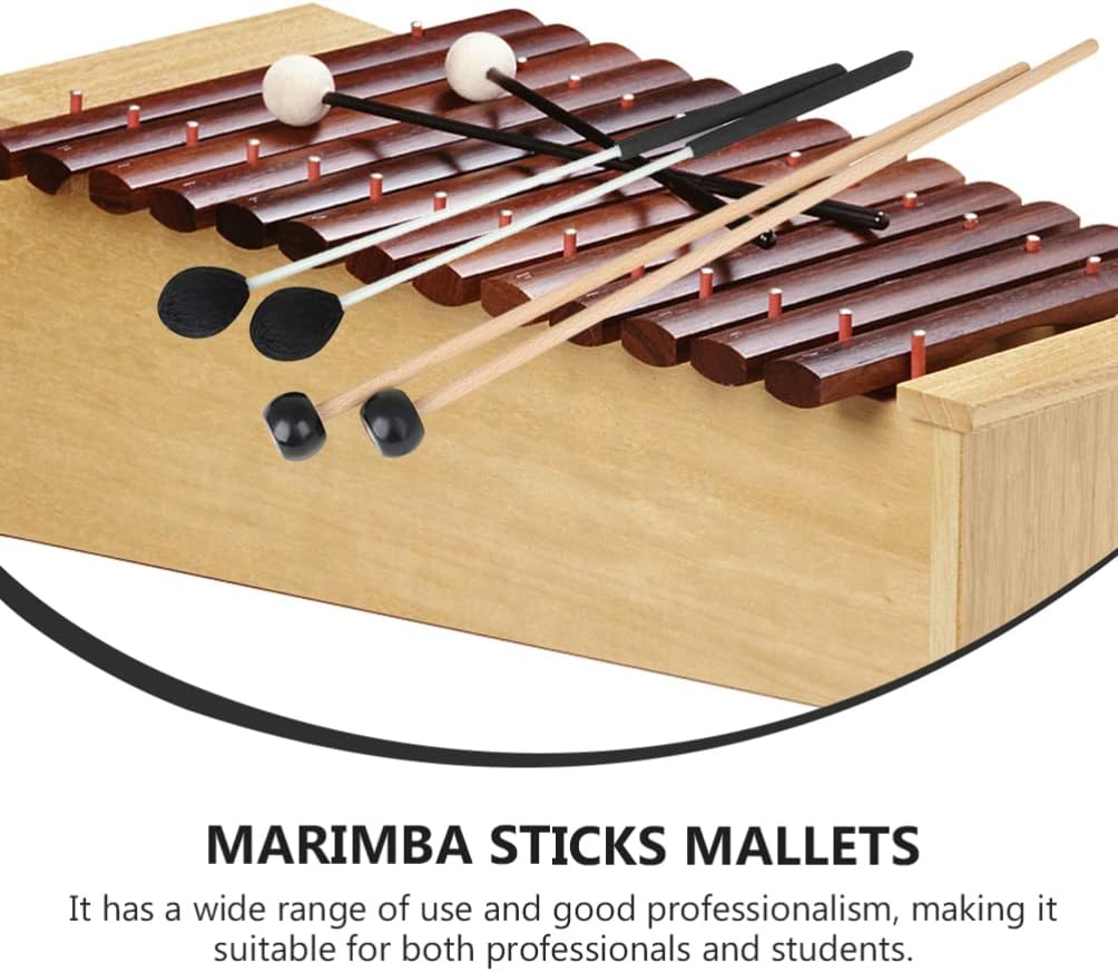 Milisten Glockenspiel – 2 pares de marimba martillo para niños, accesorios para xilófono, xilófono, palillos de tambor, xilófono para niños, mazo,