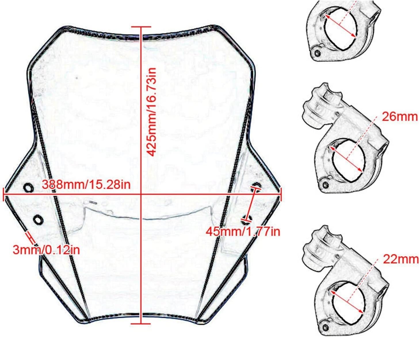 KemtAt Compatible con Royal Enfield BulletMeteorClassic 350 500 Interceptor 650 Himalayan 411 400 Cubiertas de deflector de parabrisas (color  gris)