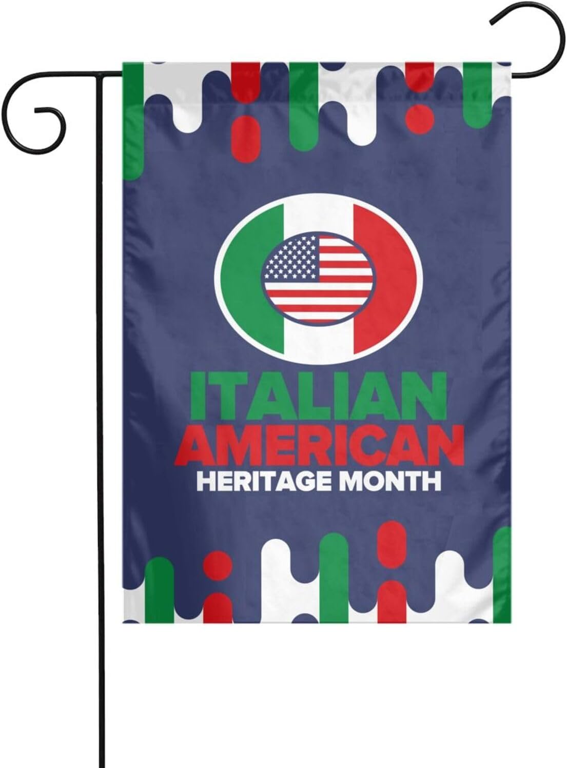 Banderas del mes del patrimonio italiano americano, bandera de jardín de doble cara para decoración al aire libre para casa, boda, vacaciones, 12 x