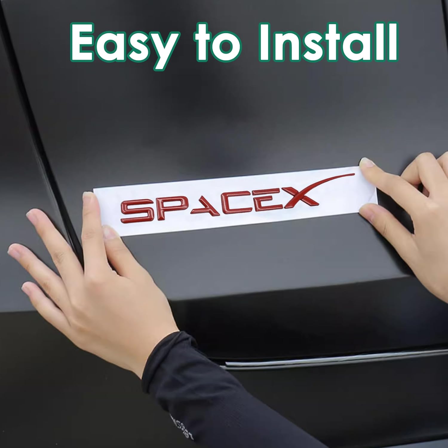 ONKENTET SpaceX – Adhesivo adhesivo para emblema compatible con Tesla Model 3, Modelo Y, Modelo X Model S, Semi Cybertruck Space X, accesorios