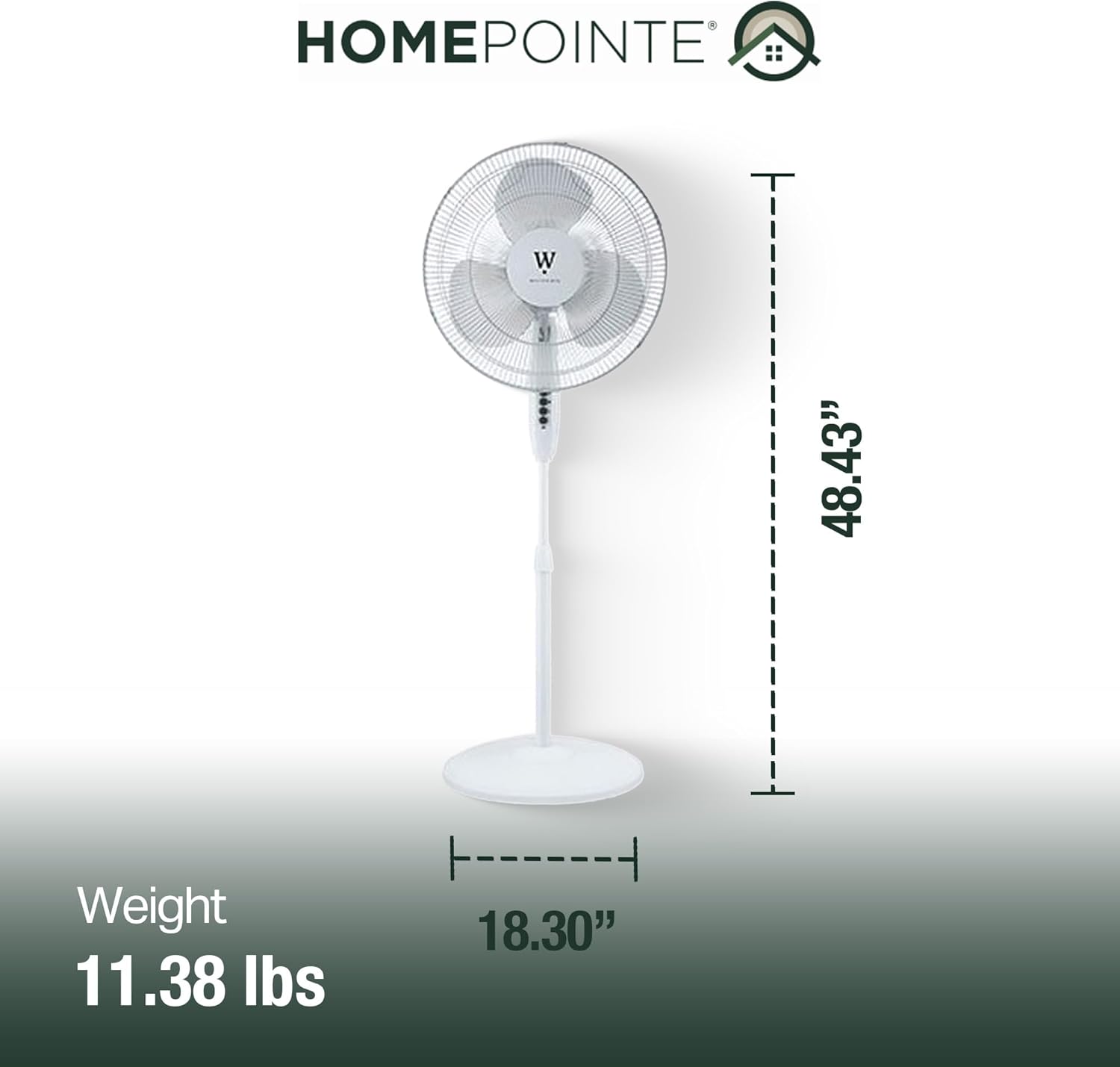 Westpointe – Ventilador eléctrico oscilante con cable de 16 pulgadas con 3 ajustes de velocidad, control remoto e inclinación ajustable para el