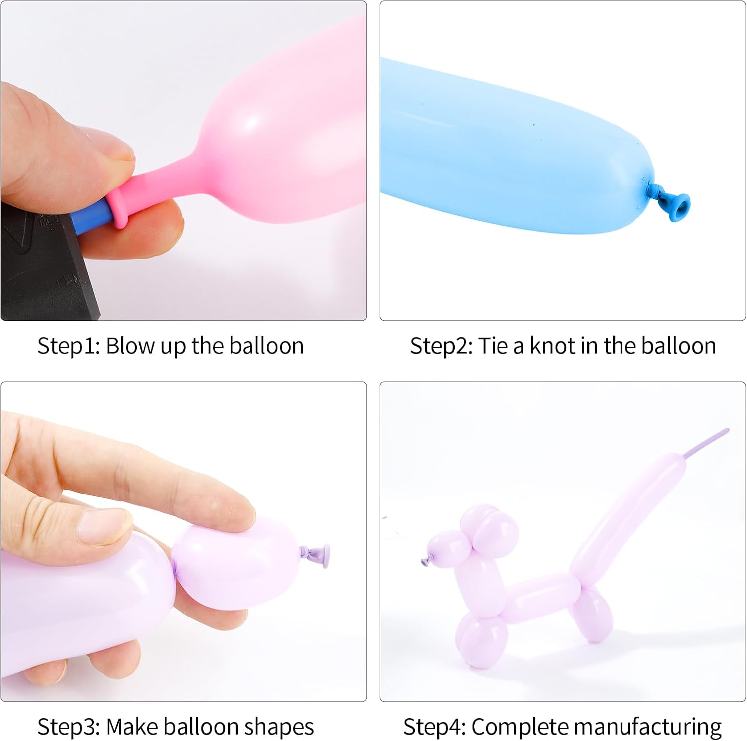 260 globos, 50 globos largos, mezcla de colores macarrones, 260 globos, globos largos para arco de globos, kit de animales de globo, globos para