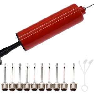 CIZEBO Bomba de bola para pelotas deportivas con 10 agujas, bomba de aire para pelota de ejercicio de baloncesto, fútbol, 1 bomba de bola + 10 CIZEBO Bomba de bola para pelotas deportivas con 10 agujas, bomba de aire para pelota de ejercicio de baloncesto, fútbol, 1 bomba de bola + 10