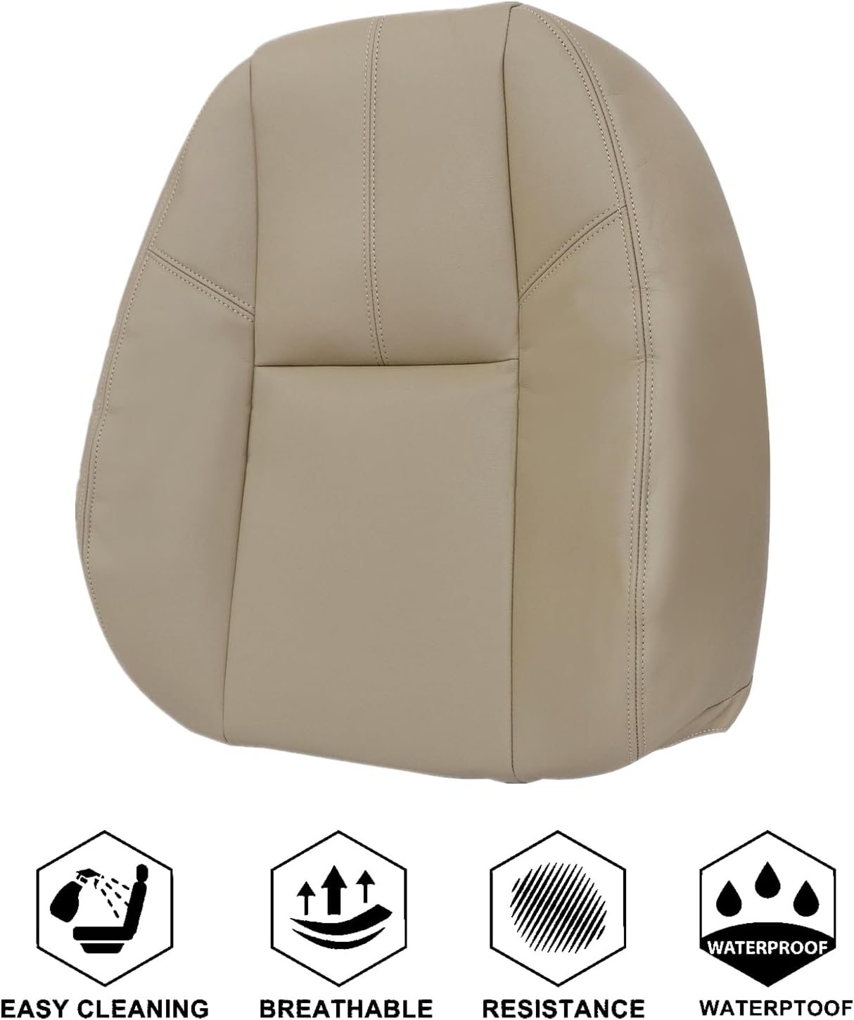 Fundas de asiento de repuesto para parte inferior y trasera de ambos lados, color marrón #333, de piel de microfibra, aptas para Chevy Silverado