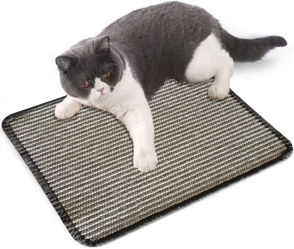 Tapete rascador para gatos, de sisal natural, almohadilla rascador para gatos y garras para proteger muebles (11.8 x 15.7 pulgadas, gris)