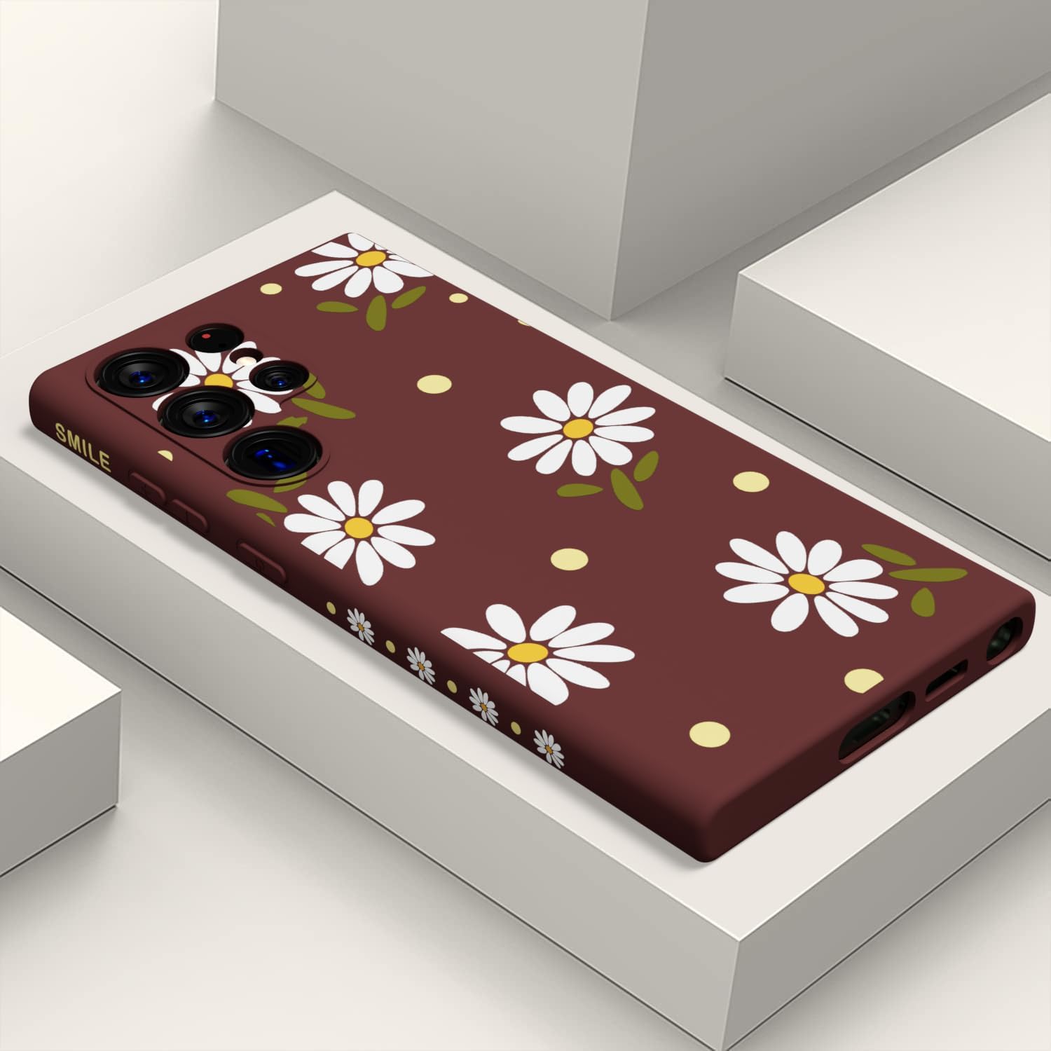 MINSCOSE Funda compatible con Samsung Galaxy S22 Ultra, bonito diseño de flor de crisantemo, silicona suave, delgada, femenina, a prueba de golpes,