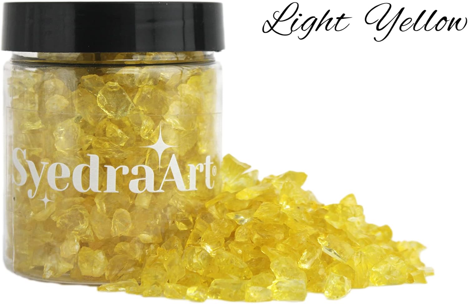 Syedra – Vidrio triturado para manualidades, arte de resina, juego de 3, piezas de espejo de color triturado de 0.16 a 0.23 pulgadas, 1 libra