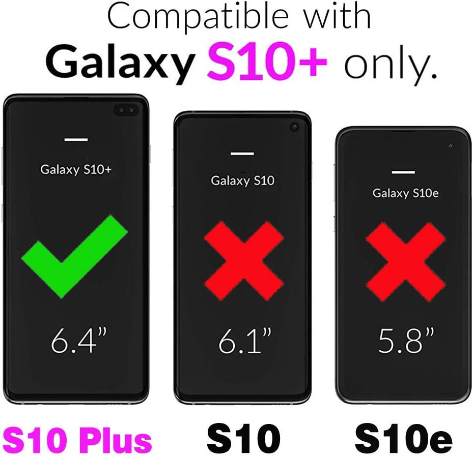 Funda para teléfono Samsung Galaxy S10 Plus con correa cruzada, tarjetero de cuero, con cordón, ranuras de crédito, cierre magnético, accesorios