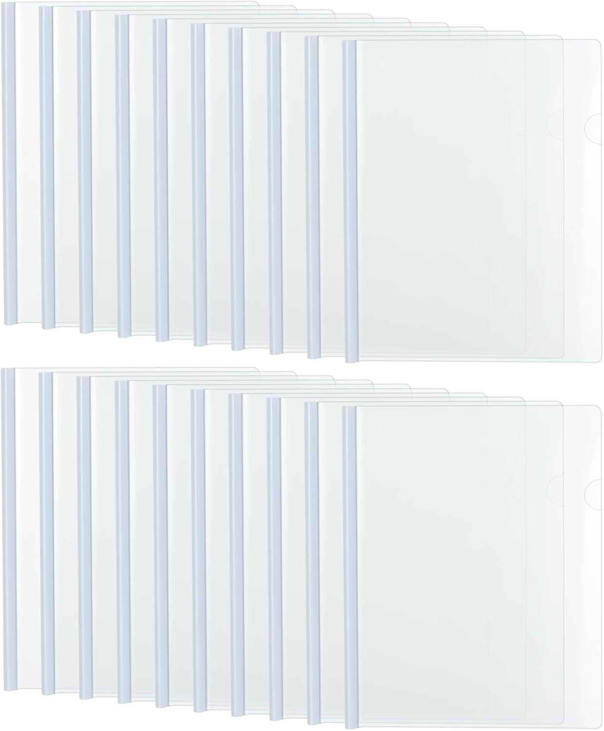 Paquete de 20 portadas transparentes para informes con barras deslizantes, 0.354 in (capacidad de 40 hojas), carpetas de archivos de barra