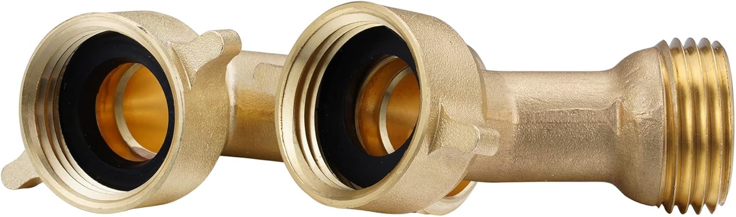 Codo de manguera de 45 grados, conector de manguera de jardín de 34 pulgadas, accesorios de latón macizo para entrada de agua dulce de RV, conexión