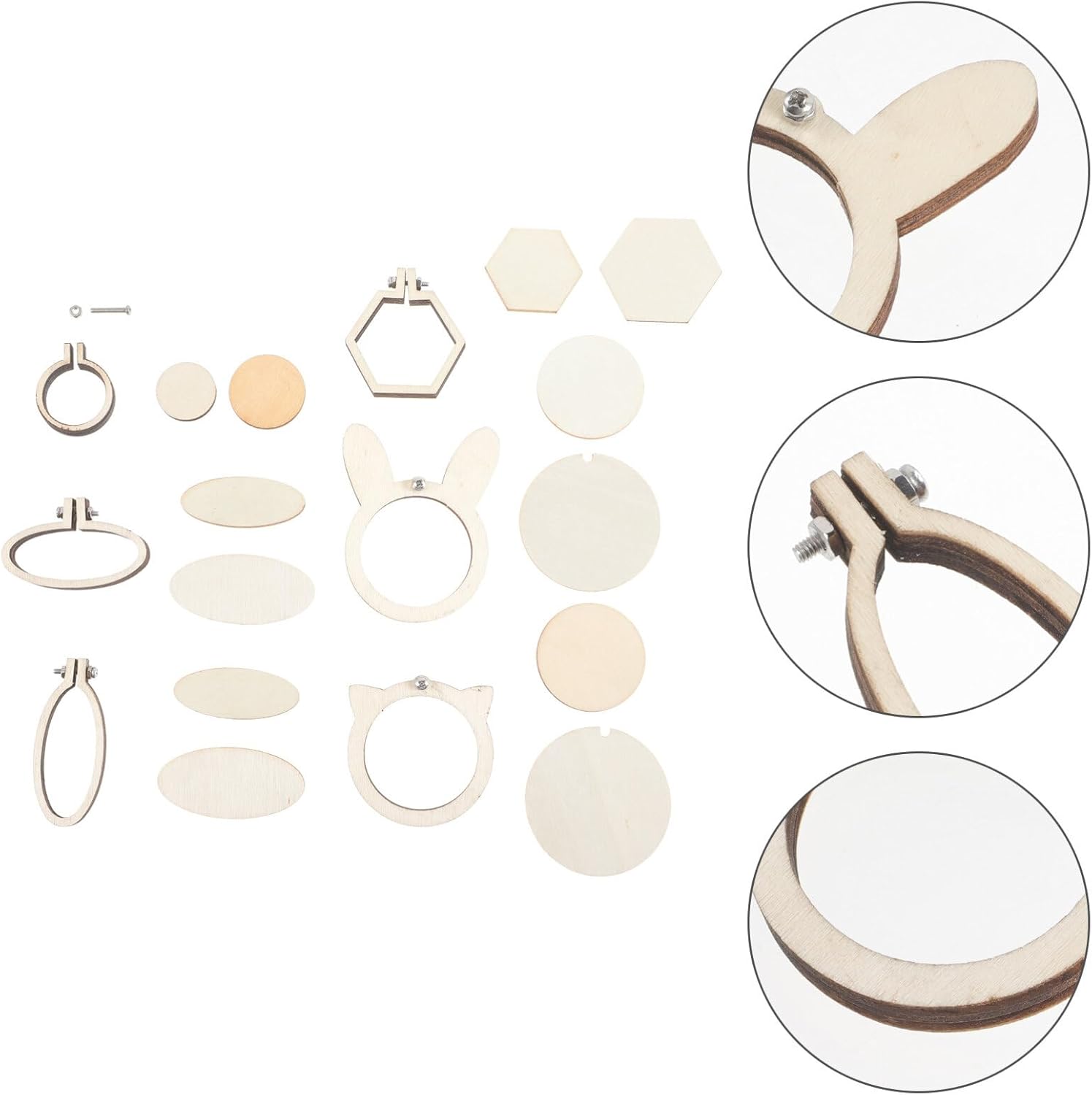 EXCEART 6 anillos de decoración en miniatura, aros de bordado, marco de punto de cruz, círculos bordados para manualidades, mini aros de bordado,
