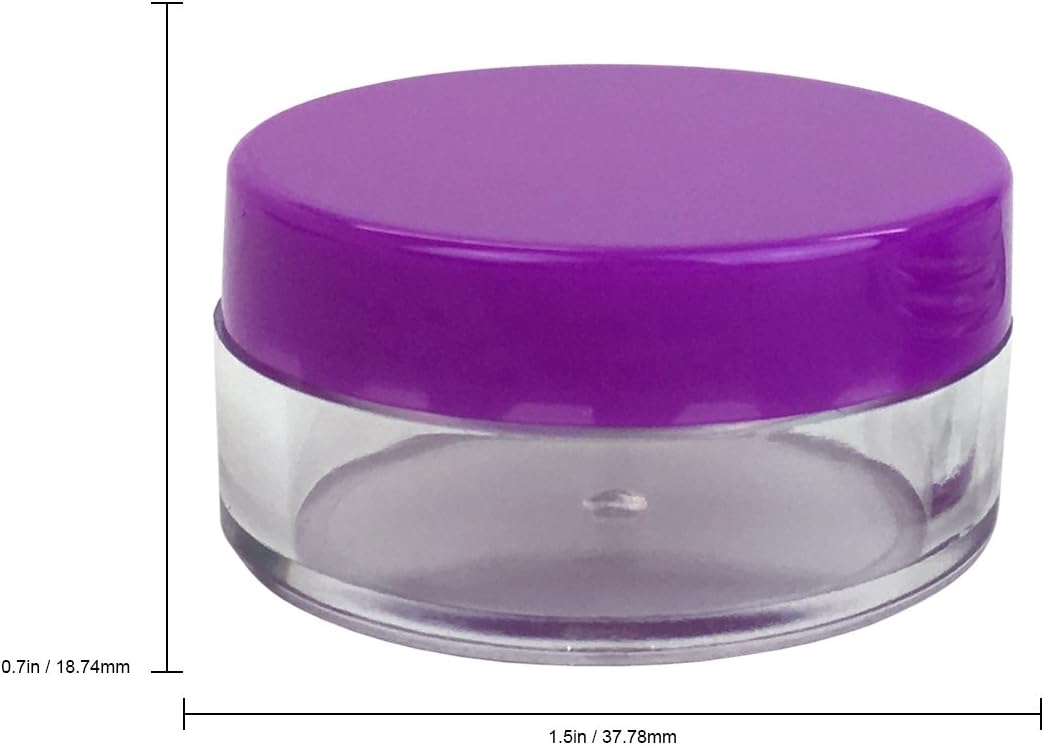 Beauticom Tarros transparentes redondos de 0.35 oz0.3 fl oz (0.35 Fl Oz) con tapas superiores redondas para cremas, lociones, maquillaje, polvos,