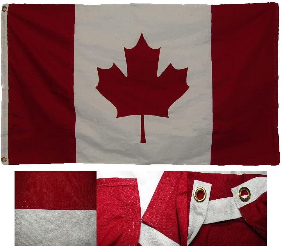 Bandera bordada de Canadá Country 100% algodón de 3 x 5 pies