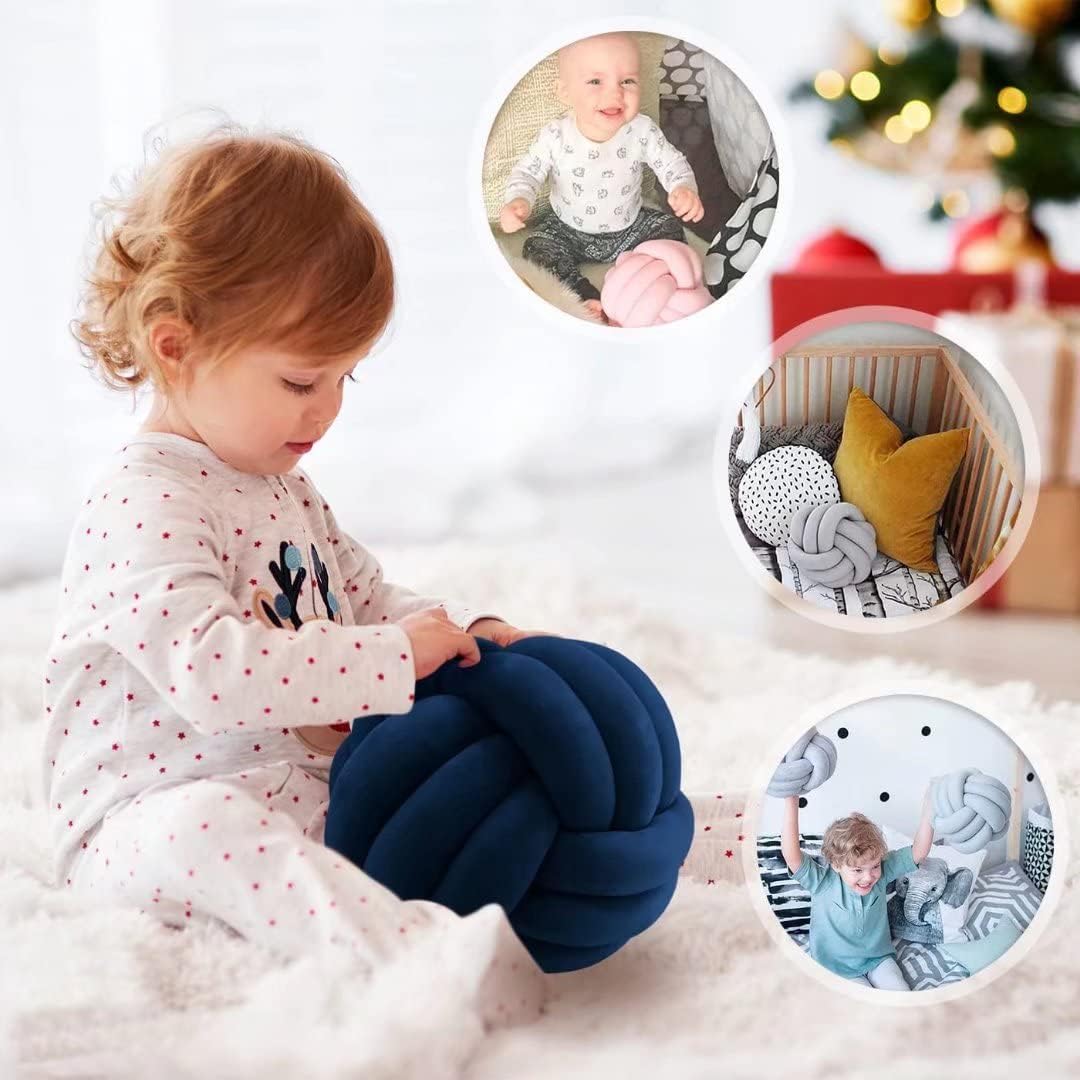 KUCCO – Cojín redondo de bola para decoración de habitación de niños, almohada de felpa para niñas, accesorios de fotografía para niñas, almohada