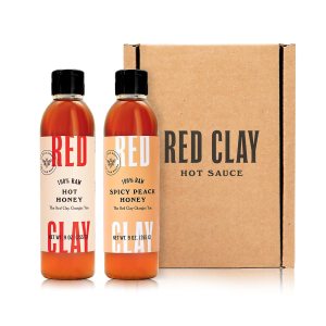 Red Clay – Miel caliente de melocotón picante y miel picante con caja de regalo, 100% pura miel de flores silvestres cruda, de origen sostenible, Red Clay – Miel caliente de melocotón picante y miel picante con caja de regalo, 100% pura miel de flores silvestres cruda, de origen sostenible,